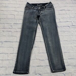Arco Iris Straight Bareback Jeans Womens 15 Dark Wash Low Rise Y2K Faded Denim
